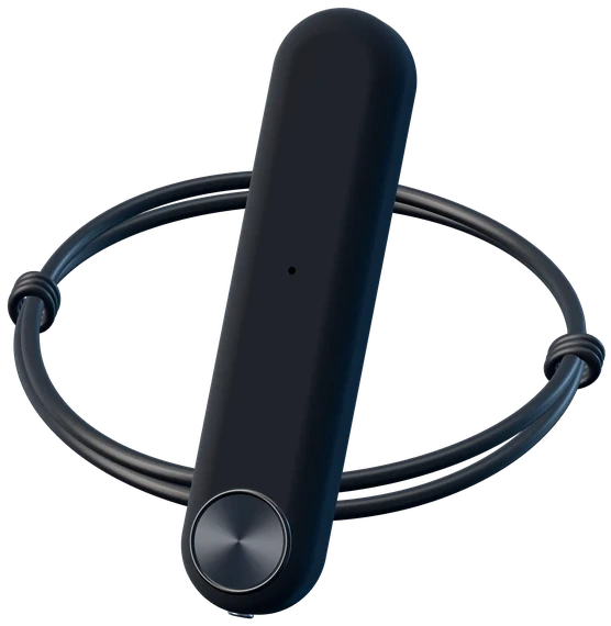 Bluetooth-гарнитура микронаушника: чёрный корпус с кнопкой и индукционная петля